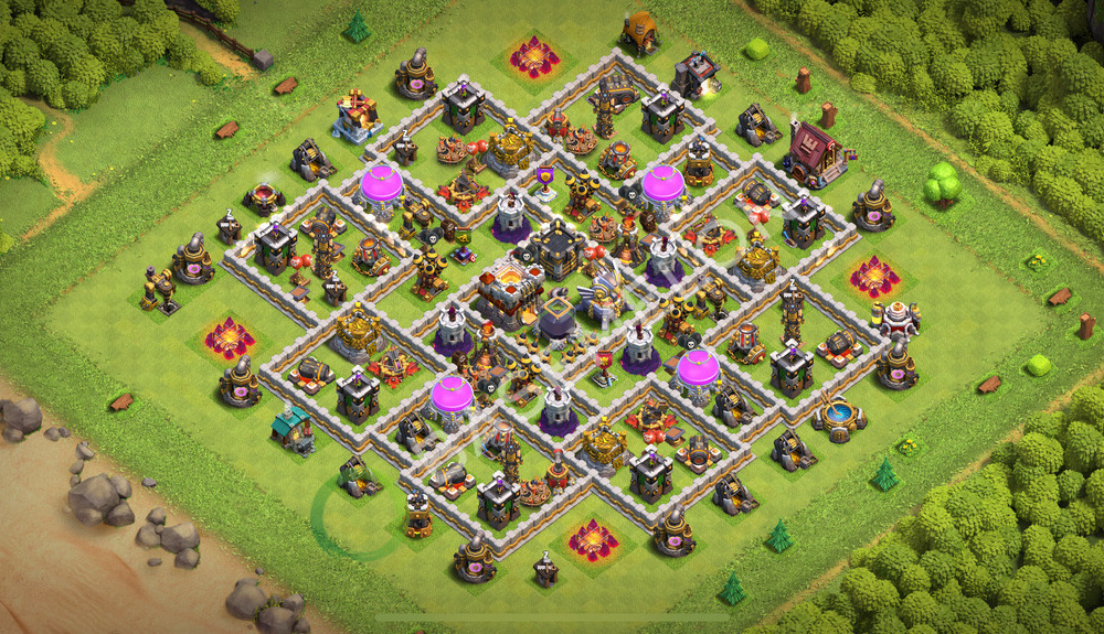 Town Hall Level 11 Trophy/Defense Base Design 2026, Anti 2 Stars, Anti Air, Layout #2896
