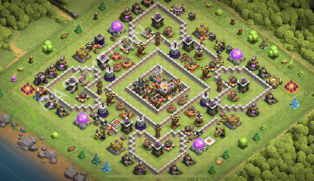 Town Hall Level 11 Trophy/Defense Base Design 2026, Anti 3 Stars, Anti Everything, Layout #2919