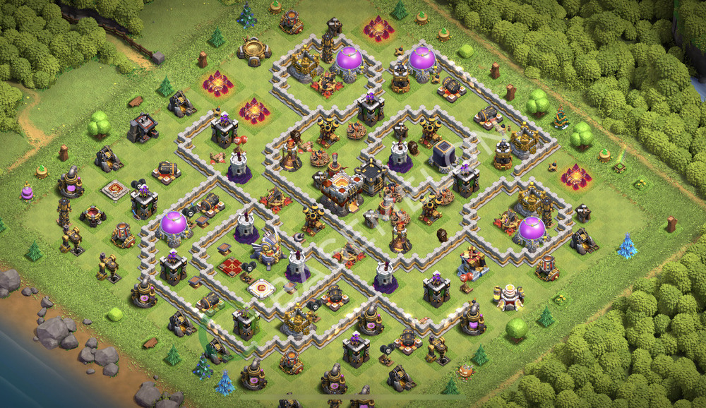 Town Hall Level 11 Trophy/Defense Base Design 2026, Anti Air, Hybrid, Layout #2965