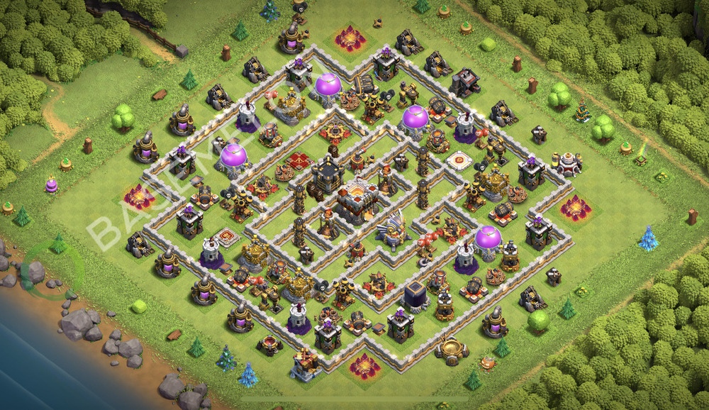 Town Hall Level 11 Trophy/Defense Base Design 2026, Unbeatable, Hybrid, Layout #3016