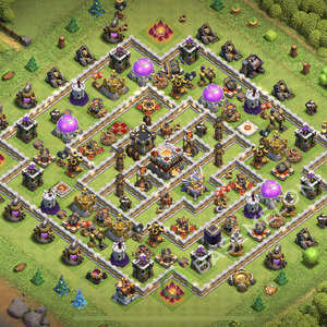 Town Hall Level 11 Trophy/Defense Base Design 2026, Unbeatable, Hybrid, Layout #3016