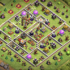 Town Hall Level 11 Trophy/Defense Base Design 2026, Anti 3 Stars, Hybrid, Layout #3020