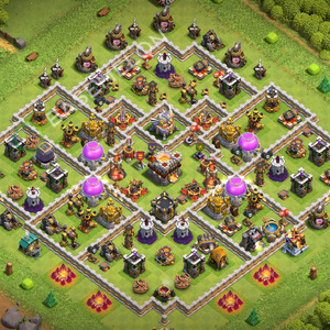 Town Hall Level 11 Trophy/Defense Base Design 2026, Unbeatable, Hybrid, Layout #3041