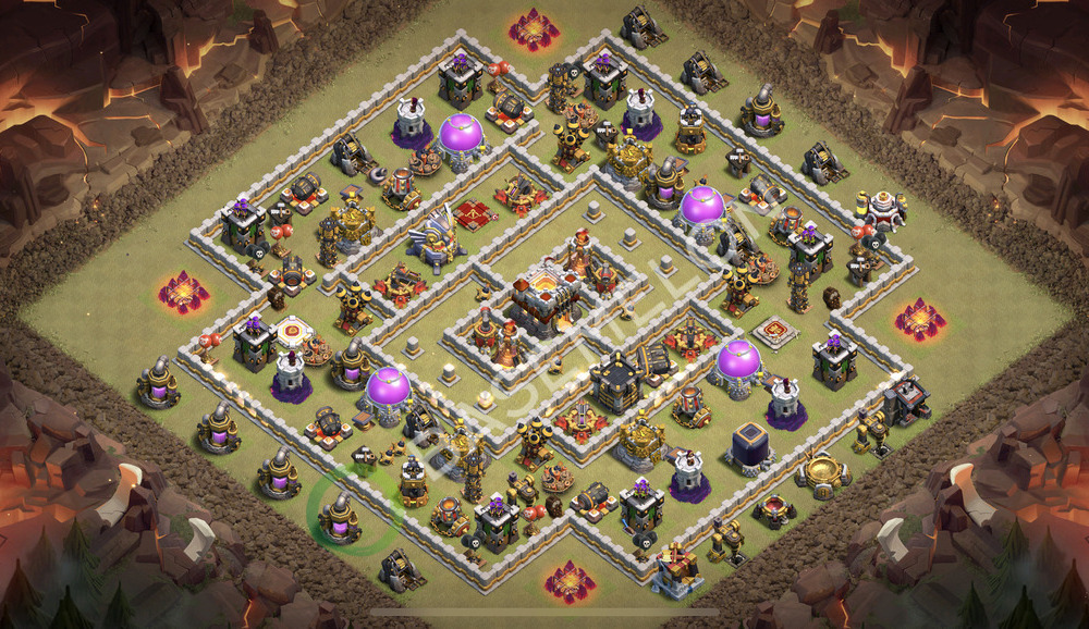 Town Hall Level 11 War Base Design 2026, Anti 2 Stars, Anti Air, Layout #3076