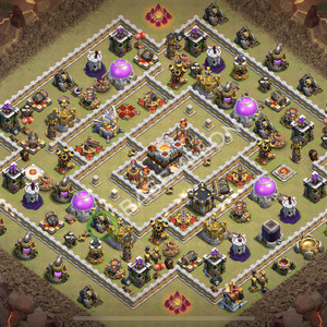 Town Hall Level 11 War Base Design 2026, Anti 2 Stars, Anti Air, Layout #3076