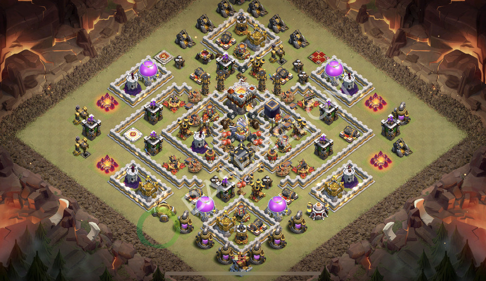 Town Hall Level 11 War Base Design 2026, Anti 3 Stars, Hybrid, Layout #3088