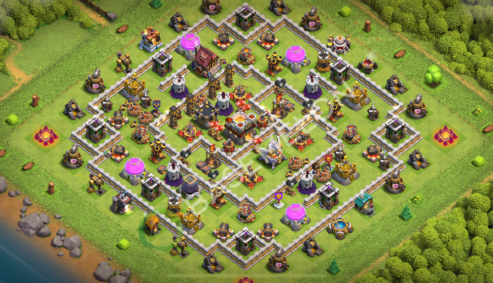 Town Hall Level 11 Trophy/Defense Base Design 2026, Anti 2 Stars, Layout #3162