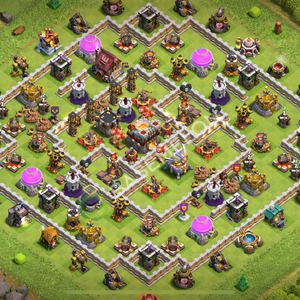 Town Hall Level 11 Trophy/Defense Base Design 2026, Anti 2 Stars, Layout #3162