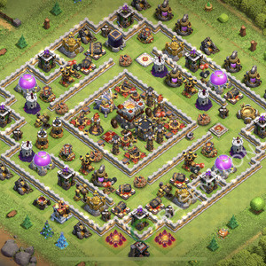 Town Hall Level 11 Trophy/Defense Base Design 2026, Anti GoWipe, Hybrid, Layout #3386