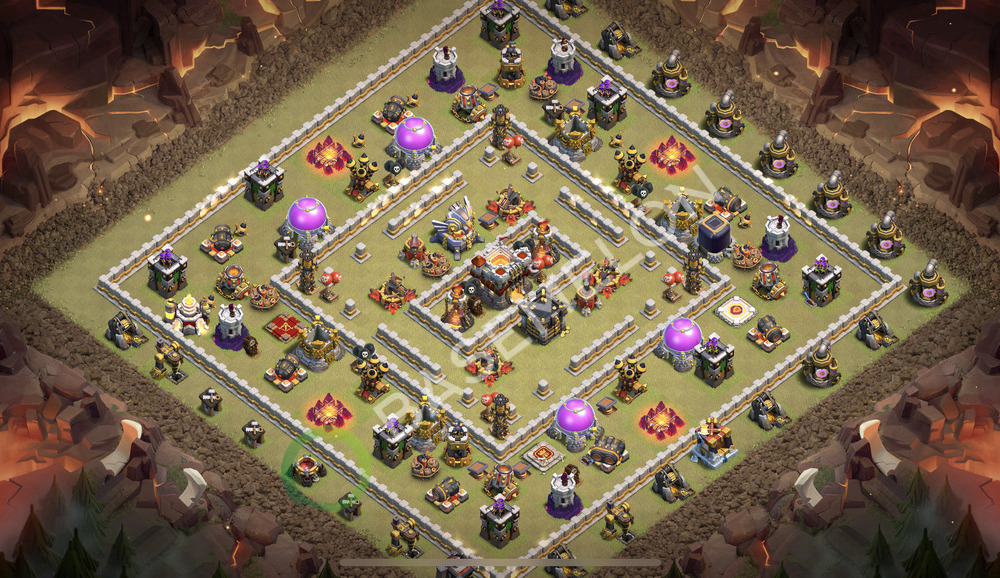 Town Hall Level 11 War Base Design 2026, Anti 3 Stars, Hybrid, Layout #3409