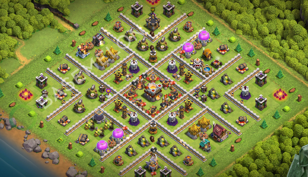 Town Hall Level 11 Trophy/Defense Base Design 2026, Layout #3645