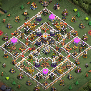 Town Hall Level 11 Trophy/Defense Base Design 2026, Hybrid, Layout #3657
