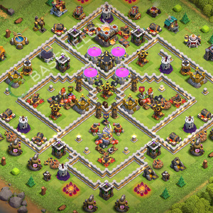 Town Hall Level 11 Trophy/Defense Base Design 2026, Anti Everything, Layout #3686