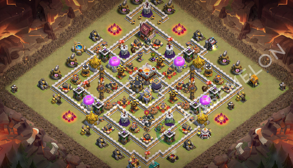 Rathaus Level 11 Krieg Base 2026, Anti 3 Sterne, Layout #3738