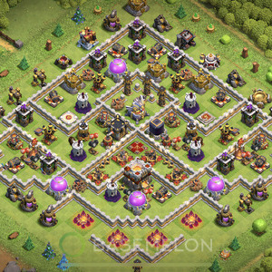 Town Hall Level 11 Farm Base Design, Hybrid, Layout #44