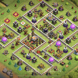 Town Hall Level 11 Farm Base Design, Anti Air, Hybrid, Layout #443
