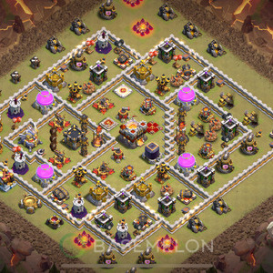 Rathaus Level 11 Krieg Base, Anti 2 Sterne, Anti Alles, Layout #456