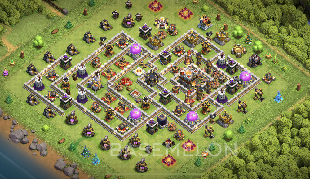 Town Hall Level 11 Trophy/Defense Base Design 2024, Anti Everything, Hybrid, Layout #520