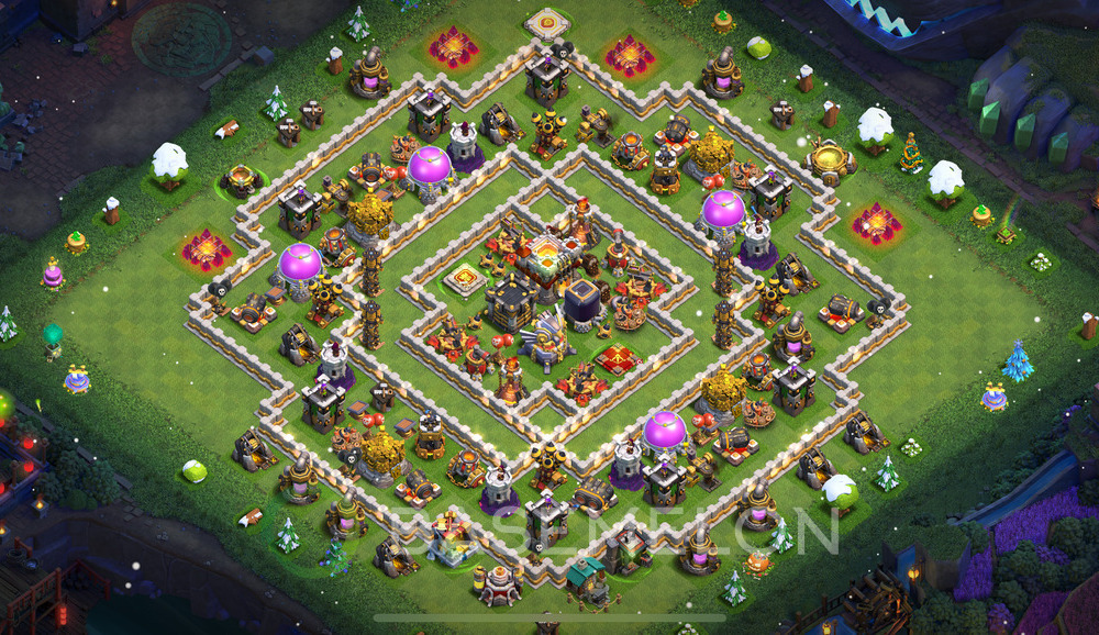 Town Hall Level 11 Trophy/Defense Base Design 2024, Anti 2 Stars, Legend League, Layout #588