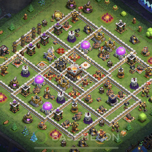 Town Hall Level 11 Trophy/Defense Base Design, Anti Everything, Layout #598