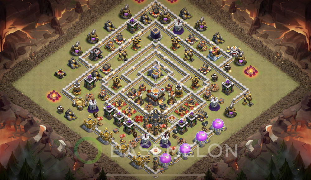 Town Hall Level 11 War Base Design 2024, Anti 3 Stars, Anti Air, Layout #599