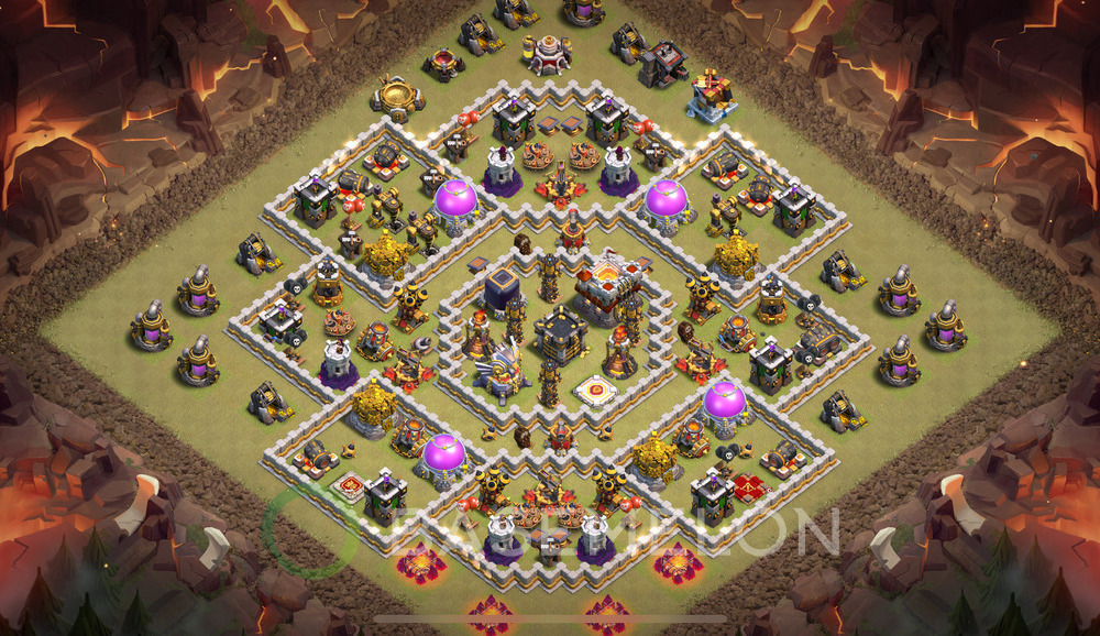 Town Hall Level 11 War Base Design 2024, Anti 3 Stars, Layout #602