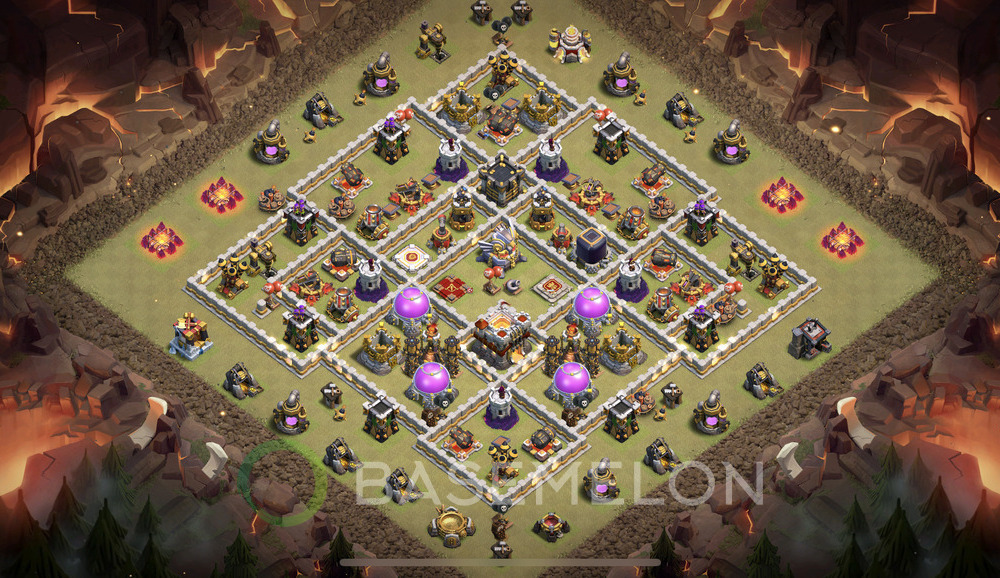 Town Hall Level 11 War Base Design 2024, Anti 3 Stars, Hybrid, Layout #643