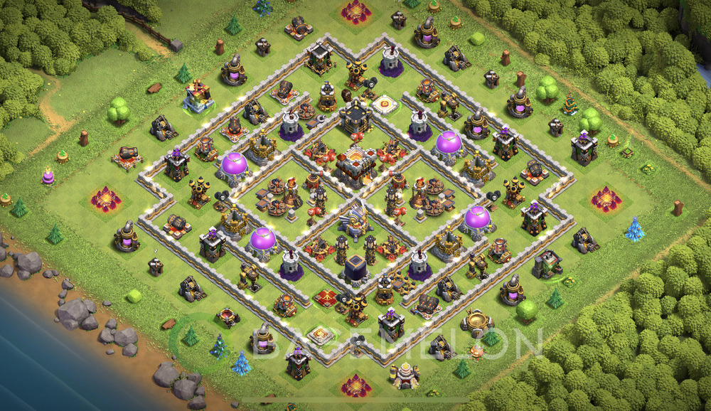 Town Hall Level 11 Farm Base Design 2024, Anti 2 Stars, Hybrid, Layout #663