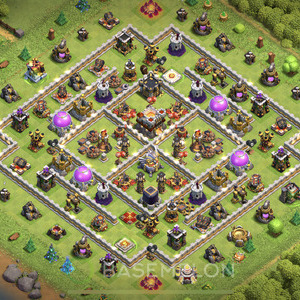 Town Hall Level 11 Farm Base Design, Anti 2 Stars, Hybrid, Layout #663