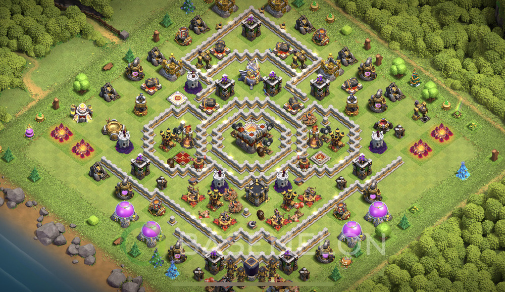 Town Hall Level 11 Trophy/Defense Base Design 2024, Anti 2 Stars, Anti Air, Layout #709