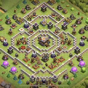 Town Hall Level 11 Trophy/Defense Base Design, Anti 2 Stars, Anti Air, Layout #709