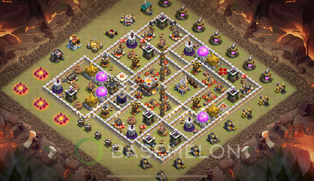 Town Hall Level 11 War Base Design 2024, Anti Everything, Hybrid, Layout #721