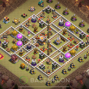 Town Hall Level 11 War Base Design 2025, Anti Everything, Hybrid, Layout #721