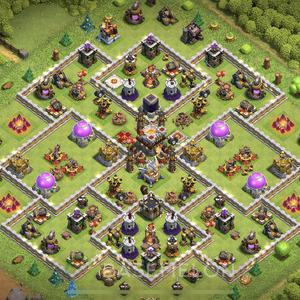 Town Hall Level 11 Trophy/Defense Base Design, Anti Air, Hybrid, Layout #731