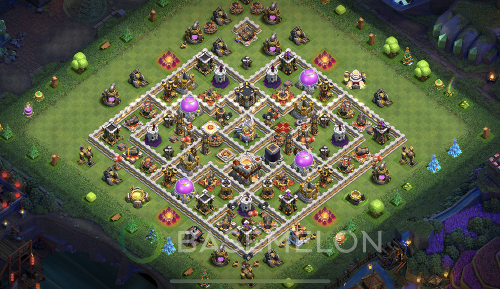 Town Hall Level 11 Farm Base Design 2024, Anti 3 Stars, Layout #735