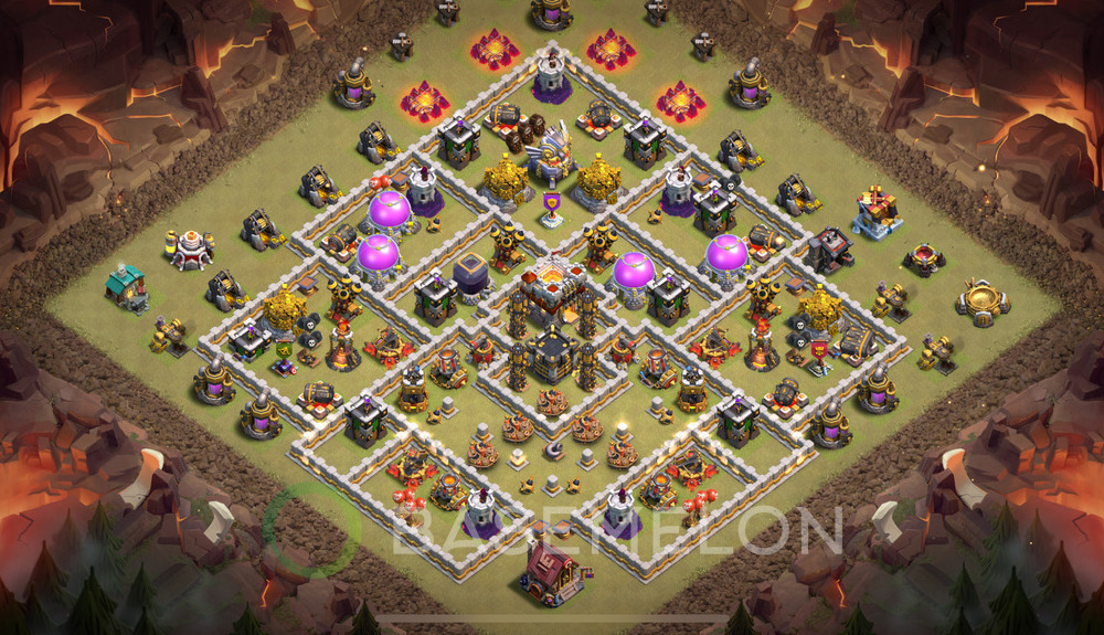 Town Hall Level 11 War Base Design 2025, Anti Everything, Hybrid, Layout #743