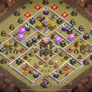Town Hall Level 11 War Base Design 2025, Anti Everything, Hybrid, Layout #743