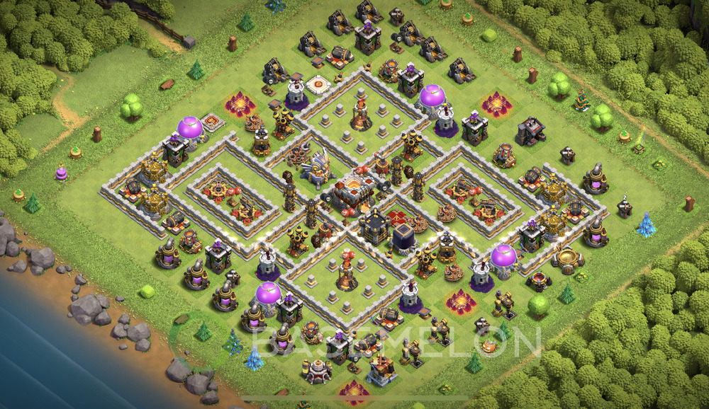 Town Hall Level 11 Trophy/Defense Base Design 2024, Anti 2 Stars, Anti Air, Layout #758