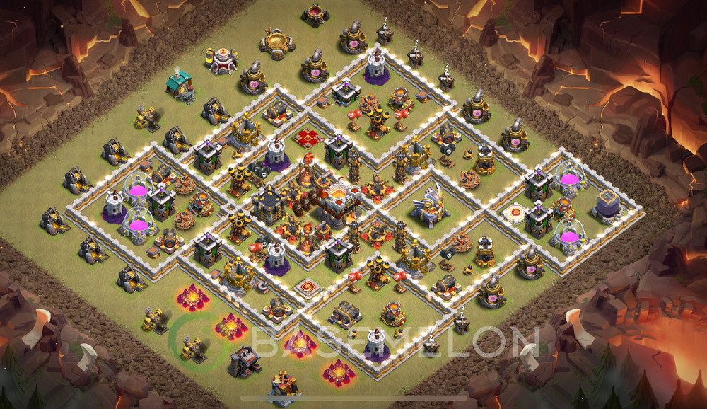 Town Hall Level 11 War Base Design 2024, Anti Air, Hybrid, Layout #785