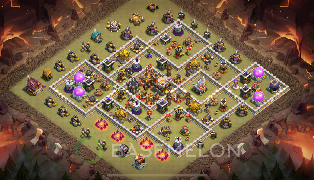 Town Hall Level 11 War Base Design 2025, Anti Air, Hybrid, Layout #785