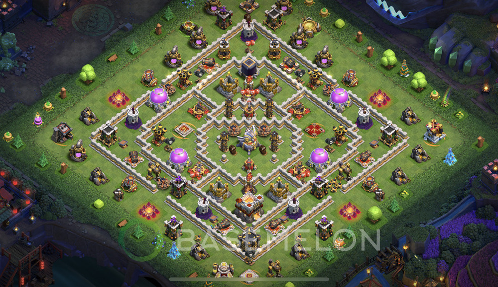 Town Hall Level 11 Farm Base Design 2024, Anti 3 Stars, Hybrid, Layout #794