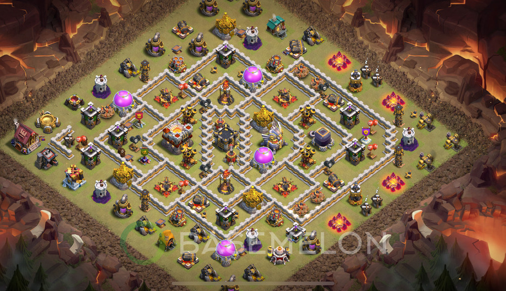 Town Hall Level 11 War Base Design 2025, Anti Air, Layout #811