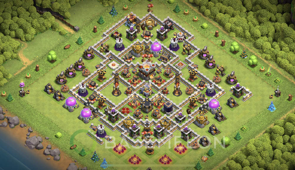 Town Hall Level 11 Trophy/Defense Base Design 2024, Anti GoWipe, Layout #833