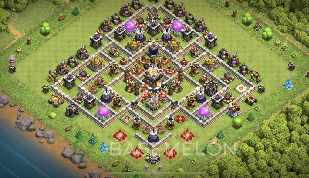 Town Hall Level 11 Trophy/Defense Base Design 2024, Anti Everything, Hybrid, Layout #841