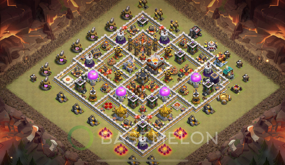 Town Hall Level 11 War Base Design 2024, Max Levels, Hybrid, Layout #858