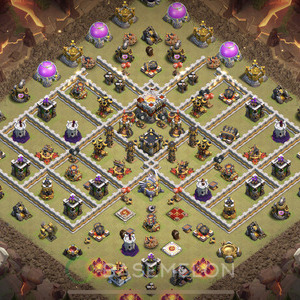 Town Hall Level 11 War Base Design, Anti 3 Stars, Anti Everything, Layout #866