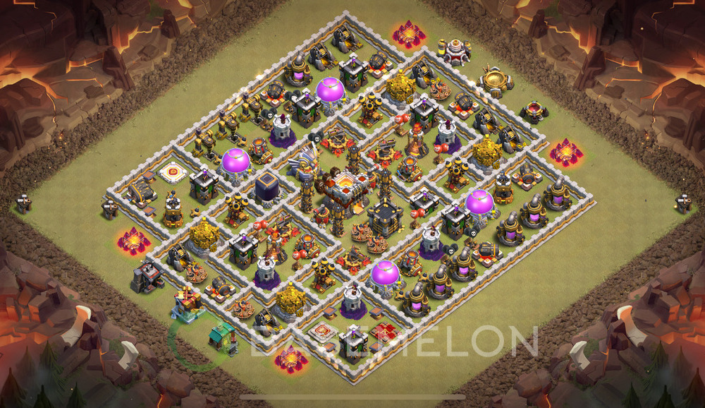 Town Hall Level 11 War Base Design 2025, Hybrid, Layout #872