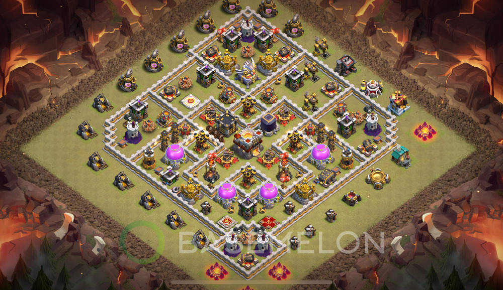 Town Hall Level 11 War Base Design 2024, Anti Everything, Hybrid, Layout #906