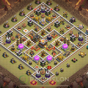 Town Hall Level 11 War Base Design 2025, Anti Everything, Hybrid, Layout #906