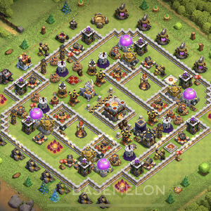 Town Hall Level 11 Trophy/Defense Base Design 2025, Anti 2 Stars, Hybrid, Layout #931